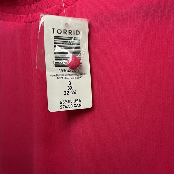Torrid Babydoll Top | Curvy Fit | Spring Pink | Torrid 3X NWT - Picture 6 of 10